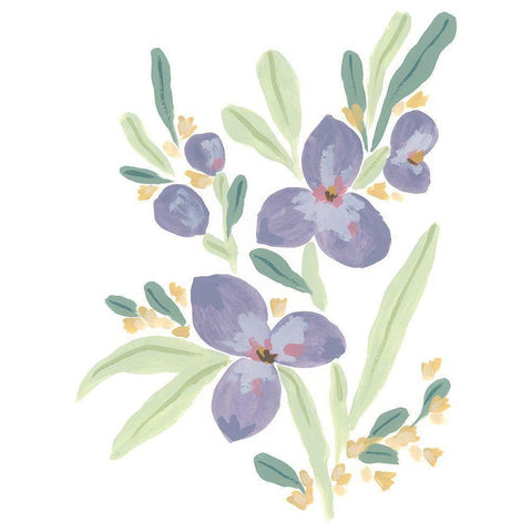 Naive Garden Posey II Gold Ornate Wood Framed Art Print with Double Matting by Vess, June Erica