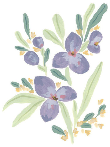 Naive Garden Posey II White Modern Wood Framed Art Print with Double Matting by Vess, June Erica