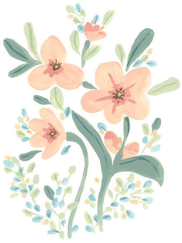 Naive Garden Posey III Black Ornate Wood Framed Art Print with Double Matting by Vess, June Erica