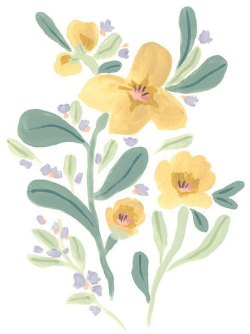 Naive Garden Posey IV White Modern Wood Framed Art Print with Double Matting by Vess, June Erica