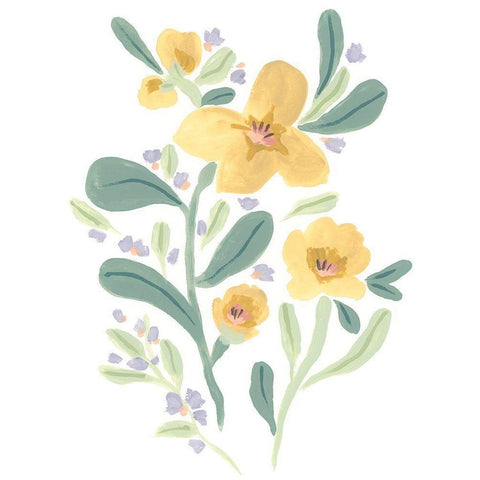 Naive Garden Posey IV White Modern Wood Framed Art Print by Vess, June Erica