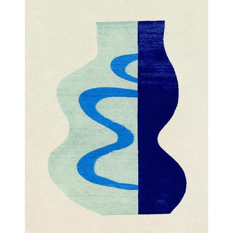 Squiggle Vase I Black Modern Wood Framed Art Print with Double Matting by Caroline, Emma