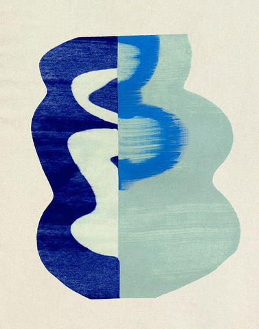 Squiggle Vase III White Modern Wood Framed Art Print with Double Matting by Caroline, Emma