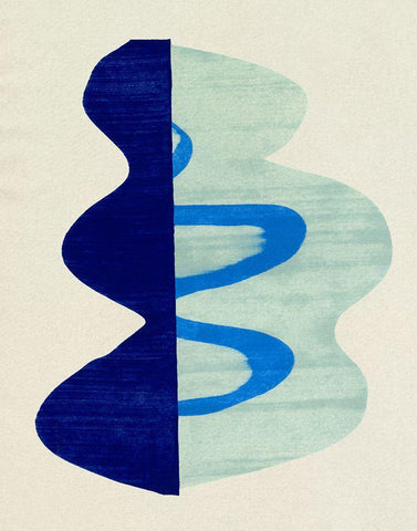 Squiggle Vase IV White Modern Wood Framed Art Print with Double Matting by Caroline, Emma