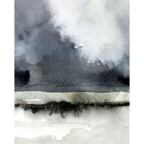 Dusk Horizon I Black Modern Wood Framed Art Print by Caroline, Emma
