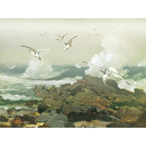 Green Ocean II Black Modern Wood Framed Art Print by Hunziker, Steve