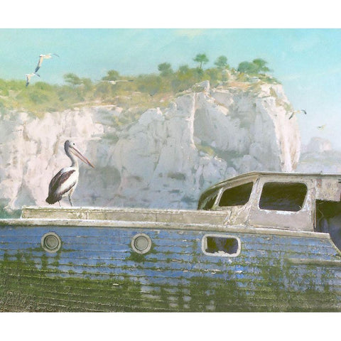 Green Ocean III Black Modern Wood Framed Art Print by Hunziker, Steve