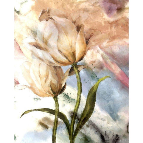 Pastel Fleur I White Modern Wood Framed Art Print by Smith, Karen