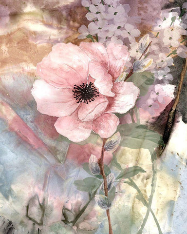 Pastel Fleur II Black Ornate Wood Framed Art Print with Double Matting by Smith, Karen