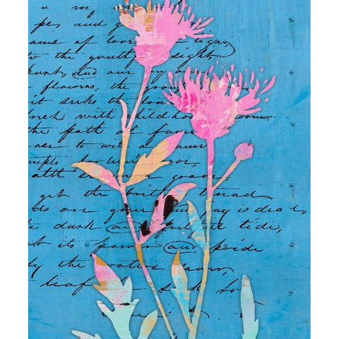 Thistle Notes I Black Modern Wood Framed Art Print by Smith, Karen