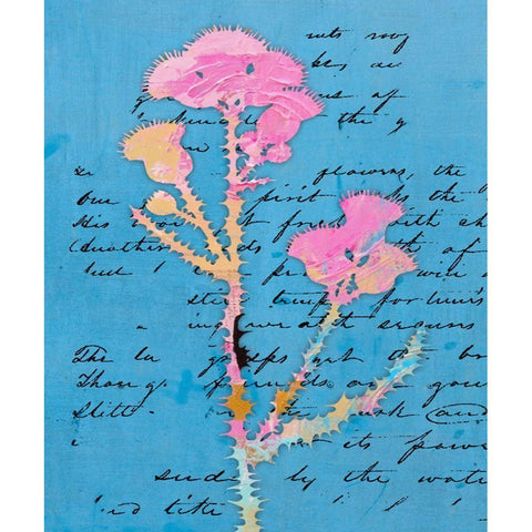 Thistle Notes II Black Modern Wood Framed Art Print by Smith, Karen