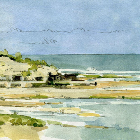Coastal Sketch IV Black Modern Wood Framed Art Print by Caroline, Emma