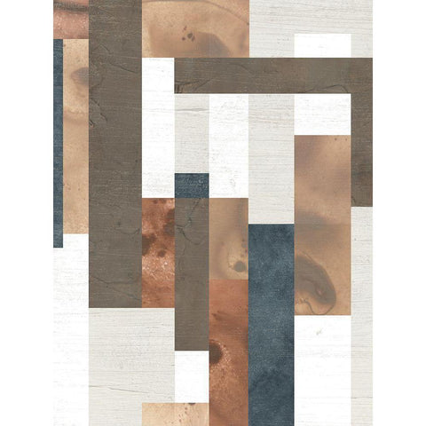 Earthen Interlock I Black Modern Wood Framed Art Print with Double Matting by Vess, June Erica