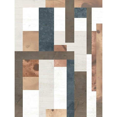 Earthen Interlock II Gold Ornate Wood Framed Art Print with Double Matting by Vess, June Erica