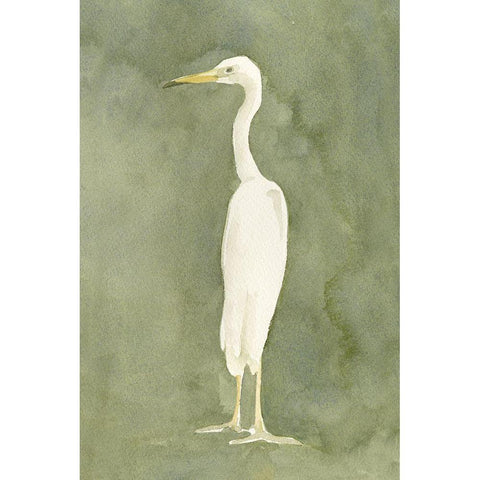 Emerald Heron II Black Modern Wood Framed Art Print by Caroline, Emma