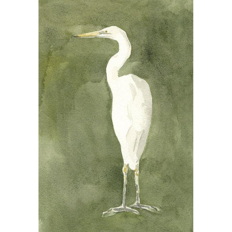 Emerald Heron IV Black Modern Wood Framed Art Print by Caroline, Emma