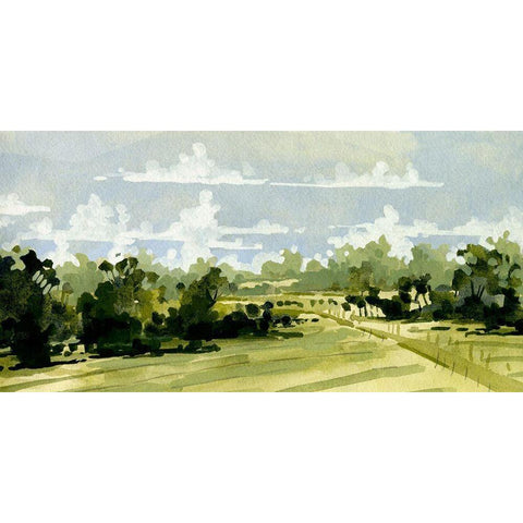 Green Gardens III Black Modern Wood Framed Art Print by Caroline, Emma