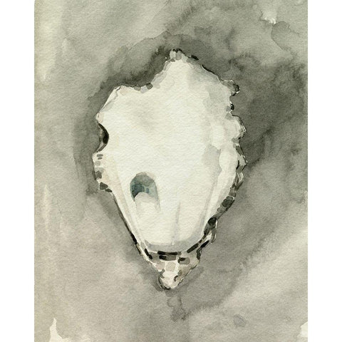 Neutral Oyster Shell I Black Modern Wood Framed Art Print by Caroline, Emma