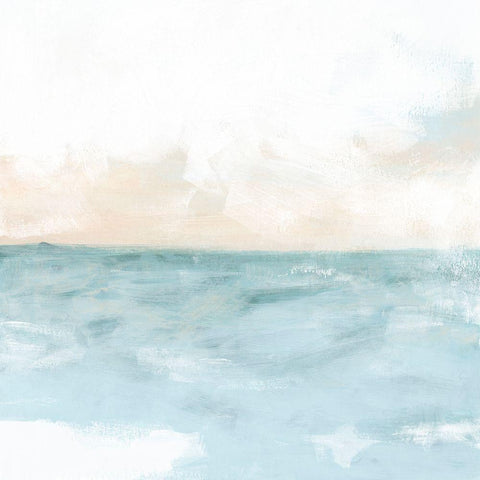 Wave Whisper I White Modern Wood Framed Art Print with Double Matting by Vess, June Erica