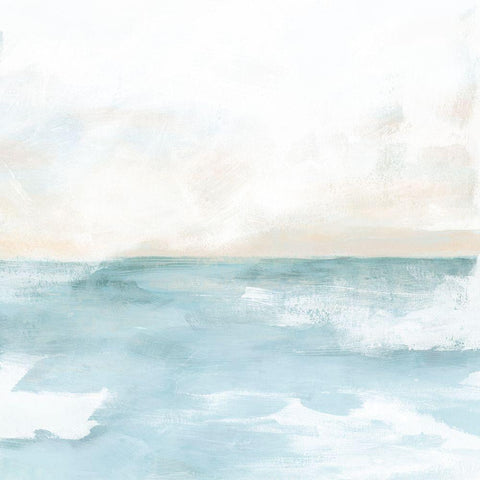 Wave Whisper II Black Modern Wood Framed Art Print with Double Matting by Vess, June Erica