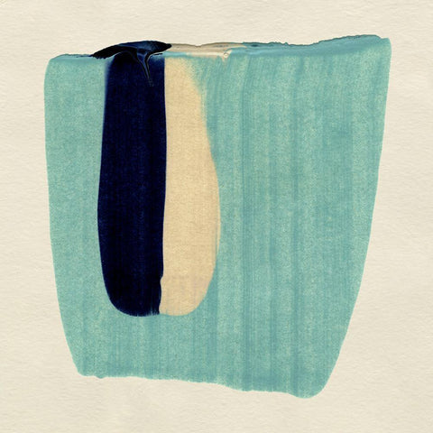 Teal Swipe II White Modern Wood Framed Art Print by Caroline, Emma