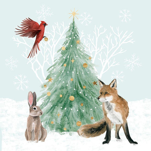 Christmas in the Forest I Black Modern Wood Framed Art Print with Double Matting by Popp, Grace