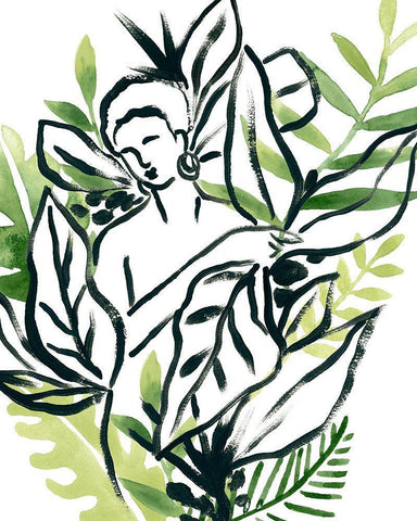 Tropical Sketchbook IV White Modern Wood Framed Art Print with Double Matting by Vess, June Erica