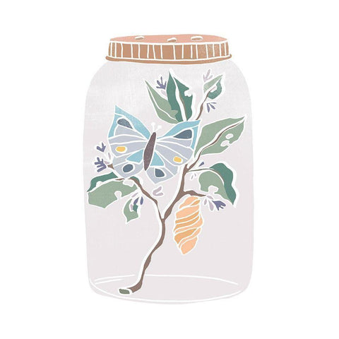 Nature Jar II White Modern Wood Framed Art Print by Vess, June Erica