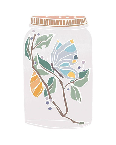 Nature Jar III Black Ornate Wood Framed Art Print with Double Matting by Vess, June Erica