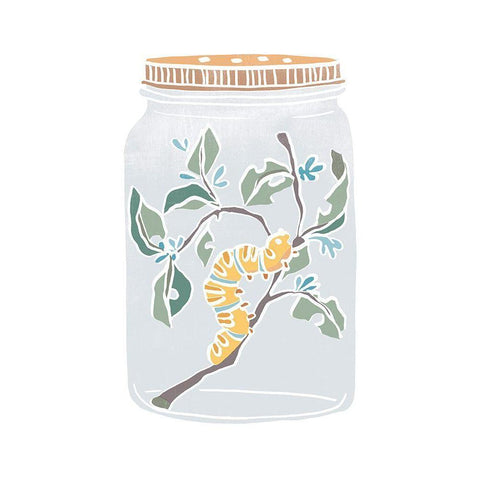 Nature Jar IV Black Modern Wood Framed Art Print with Double Matting by Vess, June Erica