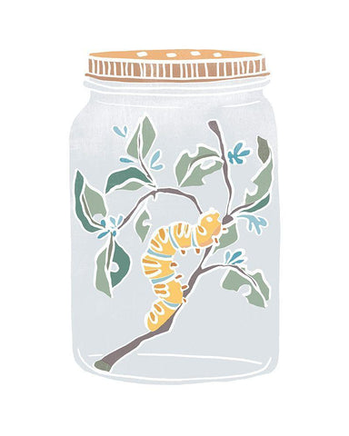 Nature Jar IV White Modern Wood Framed Art Print with Double Matting by Vess, June Erica