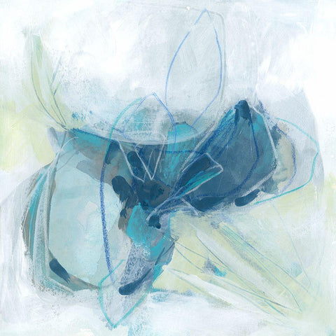 Blue Chasm II Black Modern Wood Framed Art Print with Double Matting by Vess, June Erica