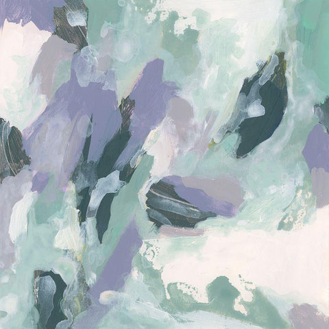 Marbled Periwinkle I Black Modern Wood Framed Art Print with Double Matting by Vess, June Erica