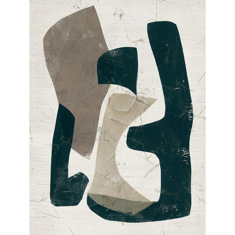 UA Impasto Puzzle I Black Modern Wood Framed Art Print with Double Matting by Vess, June Erica