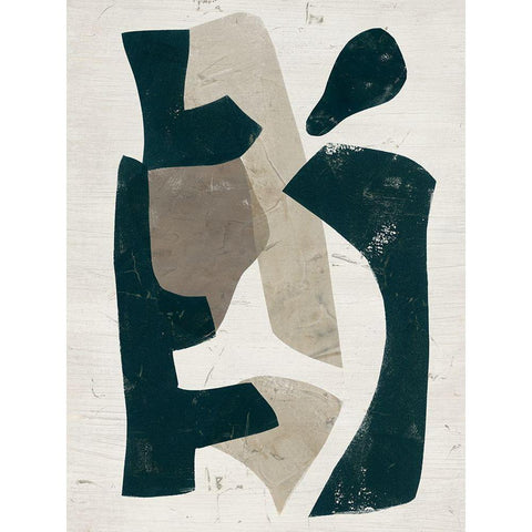 UA Impasto Puzzle II White Modern Wood Framed Art Print by Vess, June Erica