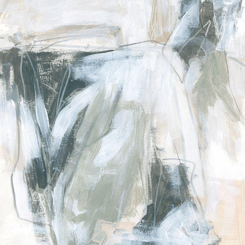 Neutral Swath II White Modern Wood Framed Art Print with Double Matting by Vess, June Erica