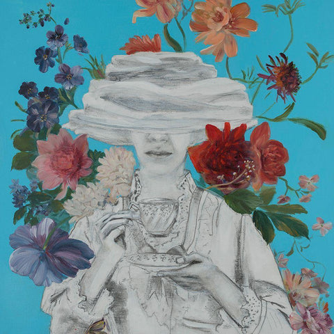 Lady Florals V Gold Ornate Wood Framed Art Print with Double Matting by Iafrate, Sandra