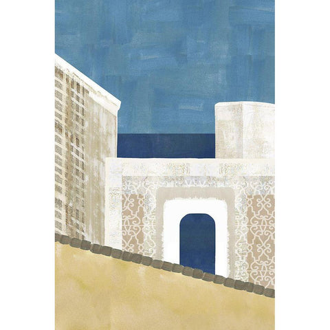 Azul Luz I White Modern Wood Framed Art Print by Kouta, Flora