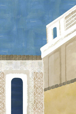 Azul Luz II White Modern Wood Framed Art Print with Double Matting by Kouta, Flora