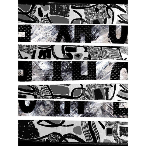 Mish Mash II Black Modern Wood Framed Art Print with Double Matting by Smith, Karen