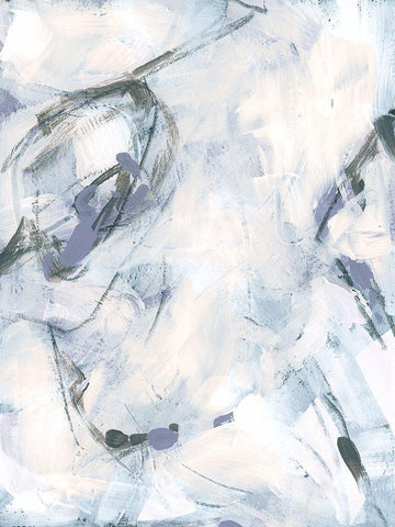 Lavender Frost I White Modern Wood Framed Art Print with Double Matting by Vess, June Erica