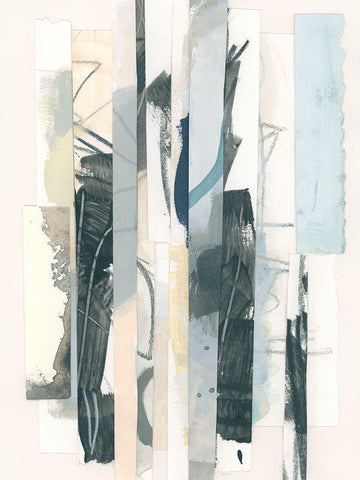 Paper Strata I White Modern Wood Framed Art Print with Double Matting by Vess, June Erica