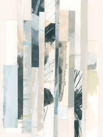 Paper Strata II White Modern Wood Framed Art Print with Double Matting by Vess, June Erica