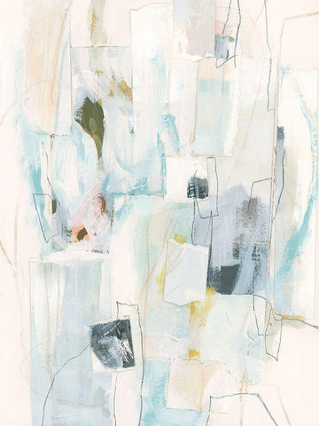 Scrap Line I Black Ornate Wood Framed Art Print with Double Matting by Vess, June Erica