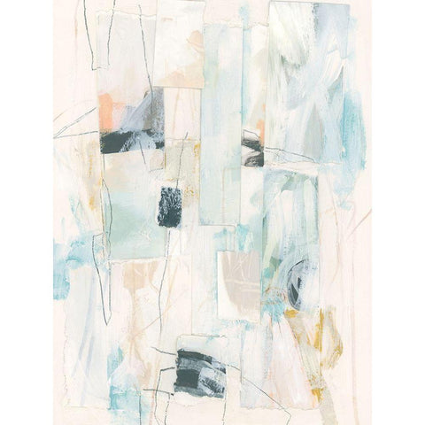 Scrap Line II Black Modern Wood Framed Art Print by Vess, June Erica