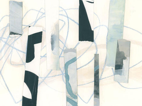 Ice Twine I White Modern Wood Framed Art Print with Double Matting by Vess, June Erica