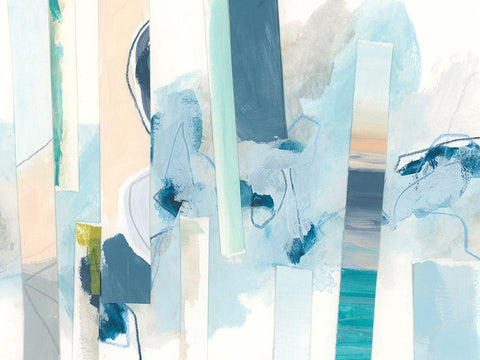 Liquid Strata II White Modern Wood Framed Art Print with Double Matting by Vess, June Erica