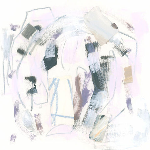 Periwinkle Constellation I White Modern Wood Framed Art Print with Double Matting by Vess, June Erica