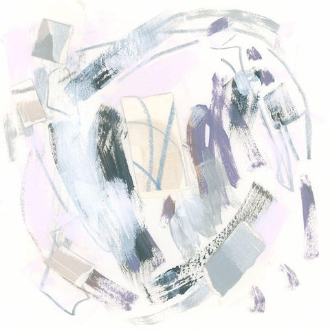 Periwinkle Constellation IV White Modern Wood Framed Art Print with Double Matting by Vess, June Erica