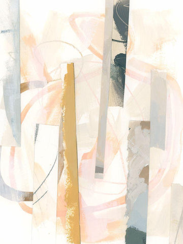 Melon Litmus I Black Ornate Wood Framed Art Print with Double Matting by Vess, June Erica